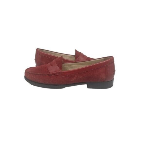 Cole Haan Classic Deep Red Suede/Leather Penny Loafer Size 7.5 - Picture 5 of 8